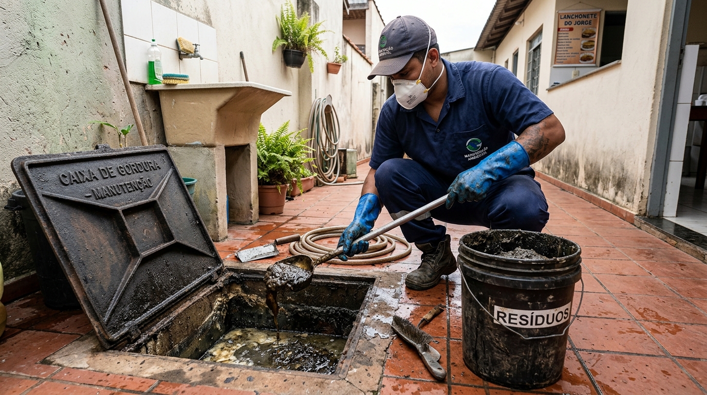 Manutenção de Caixa de Gordura em Contagem‑MG